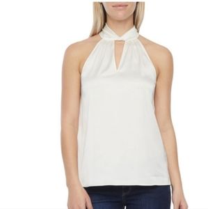 WORTHINGTON  Women's Sleevless Tunic Top Color Cream Size Small